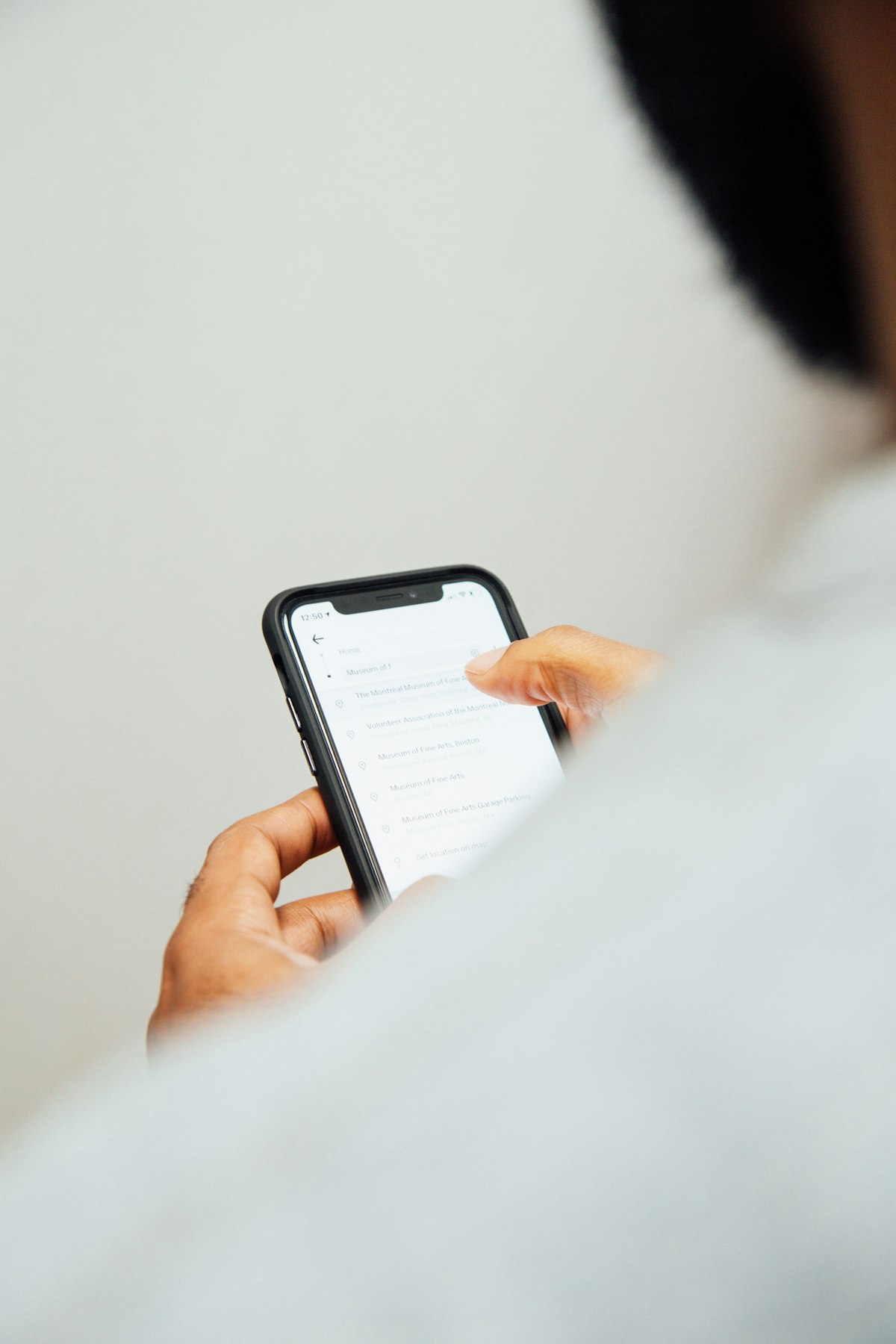 Placing an order on a smartphone